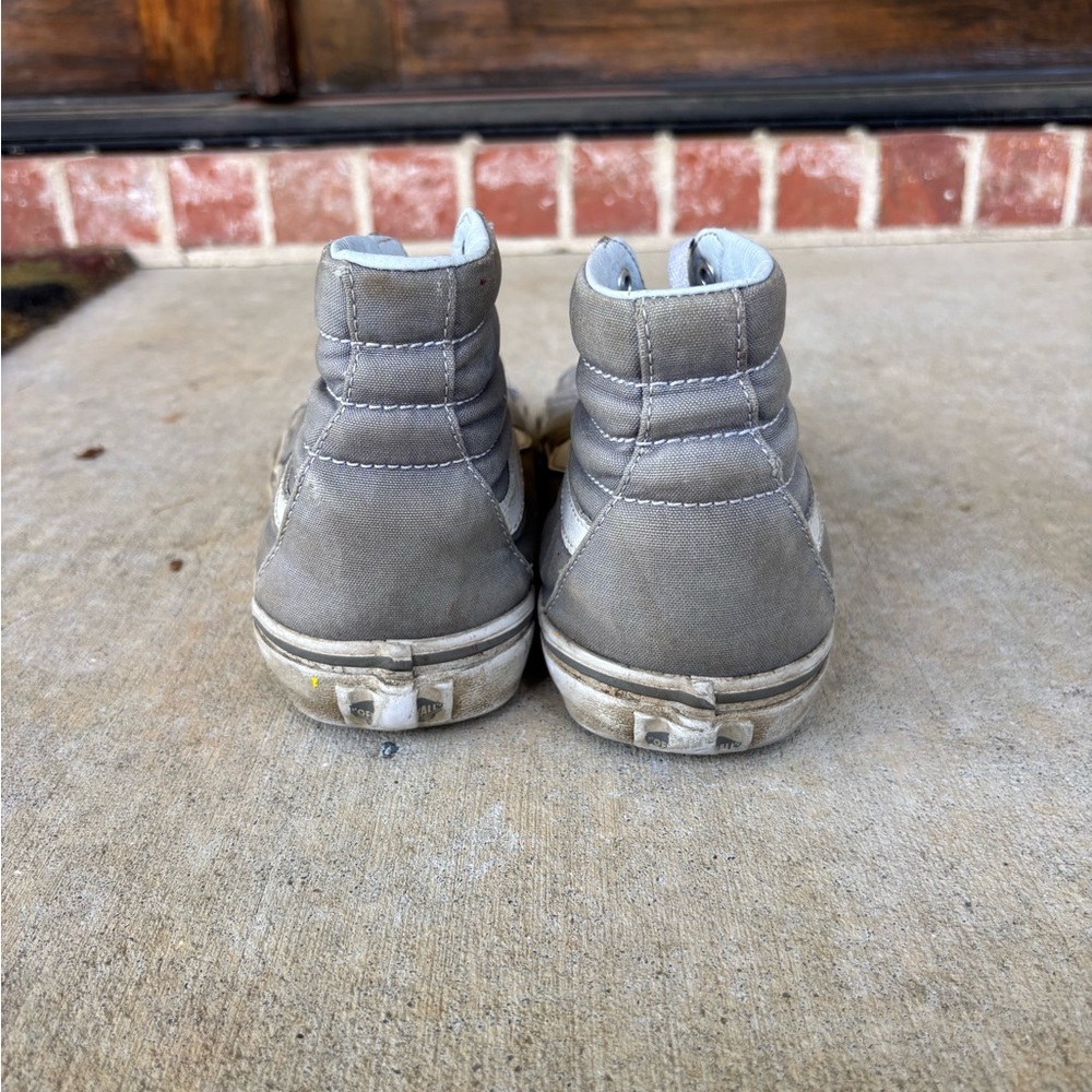 Women’s Gray Vans High-Top Sneakers - Picture 3 of 8